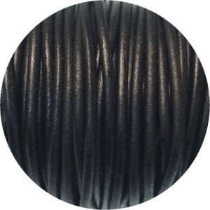 Cordon de cuir rond couleur noir-3mm-Europe