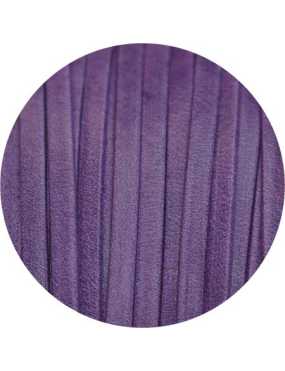 Bride rempliée de 3mm lisse en cuir violet satiné en vente au cm