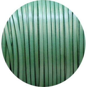 Cordon de cuir plat 3mm vert arcadia en vente au cm