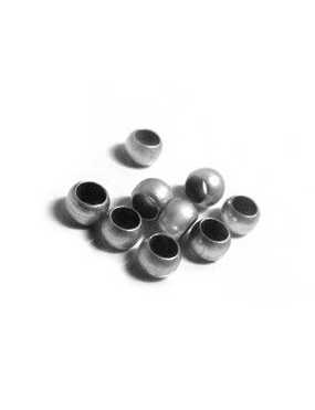Lot de 50 perles a ecraser de 3mm lisses en laiton placage argent