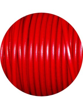 Lacet de cuir rond de 5mm rouge Espagne-Premium