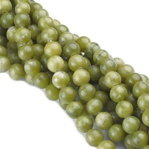 Fil de 92 perles rondes de 4mm en jade vert