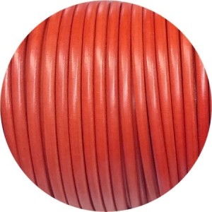 Lacet de cuir rond orange de 5mm-Espagne-Premium