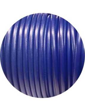 Lacet de cuir rond bleu violet de 5mm-Espagne-Premium