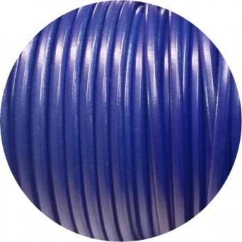 Lacet de cuir rond bleu violet de 5mm-Espagne-Premium