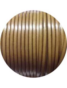 Cordon de cuir plat 5mm couleur taupe sans bords noirs en vente au cm