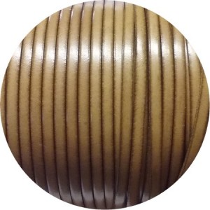 Cordon de cuir plat 5mm couleur taupe sans bords noirs en vente au cm