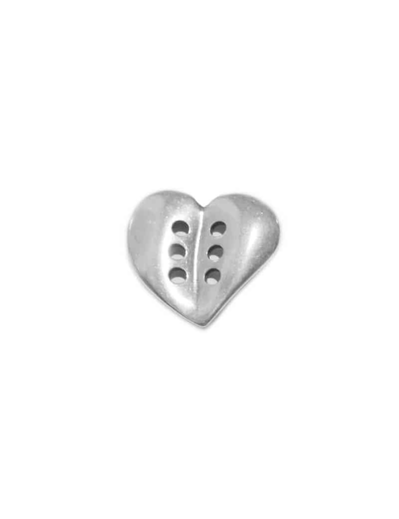 Coeur percé de 6 trous en métal placage argent
