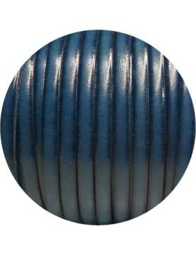Cuir plat de 5mm bleu nuit brillant vendu au cm-Premium