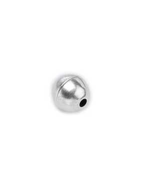 Fermoir boule aimanté placage argent avec trou rond de 3mm