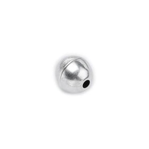 Fermoir boule aimanté placage argent avec trou rond de 3mm