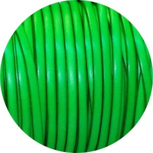 Cuir plat de 5mm lisse  vert herbe vendu à la coupe au mètre-Premium