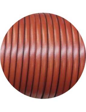 Cuir plat de 5mm de couleur marron noisette vendu à la coupe au mètre-Premium