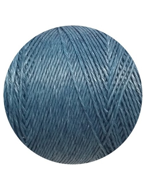 Cordon de lin ciré rond bleu gris fabriqué en Espagne
