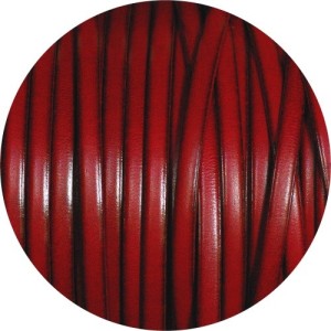 Cuir plat lisse de 5mm rouge flamme satiné brillant en vente au cm-Premium