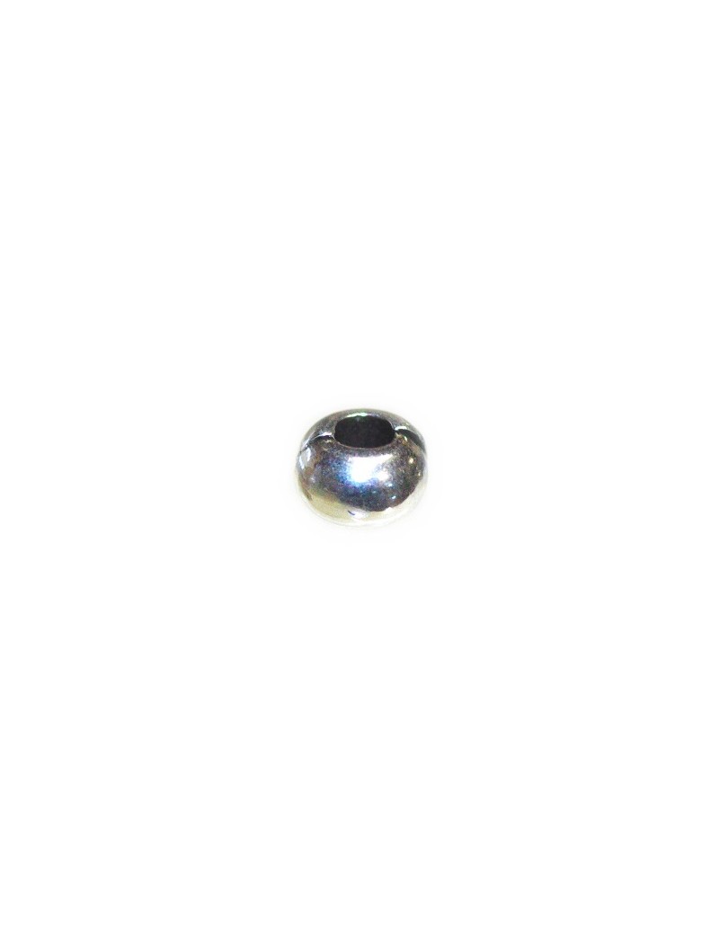 Poche de 10 perles rondes lisses placage argent-5mm