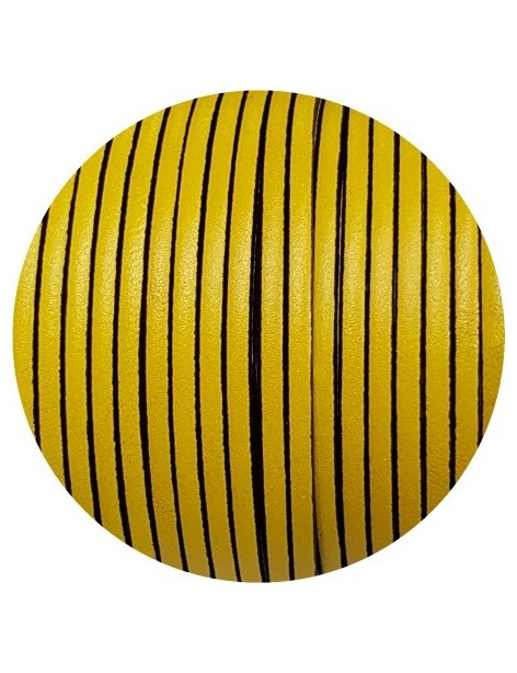 Cuir plat de 3mm de couleur jaune en vente au cm