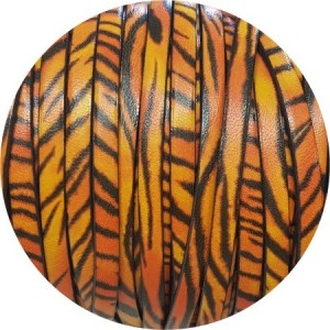 Cuir plat 5mm fantaisie imprimé tigre en vente au cm