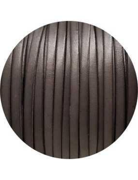 Cordon de cuir plat 5mm gris vendu au metre