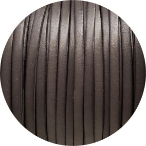 Cordon de cuir plat 5mm gris vendu au metre