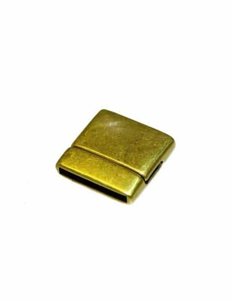 Fermoir magnétique lisse placage bronze avec trou de 20x2mm