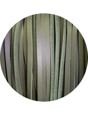Cordon de cuir carre de couleur vert kaki-3mm