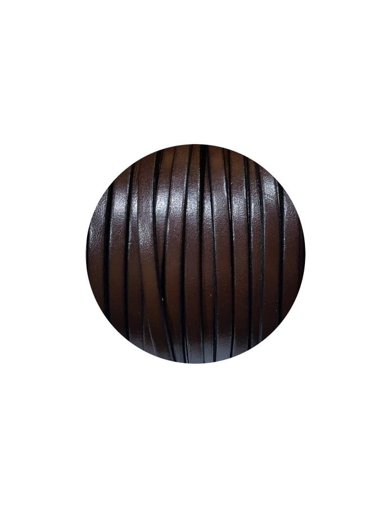 Cuir plat lisse de 5mm chocolat noir en vente au cm