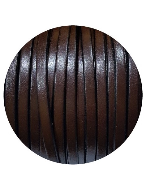 Cuir plat lisse de 5mm chocolat noir en vente au cm