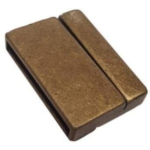 Fermoir aimante lisse plat bronze cuir de 30mm-33mm
