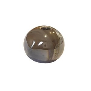 Perle boule de 12mm en céramique gris nacré