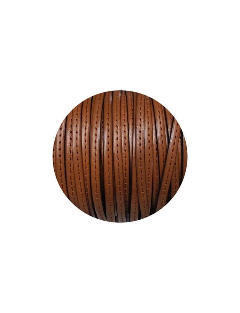 Cuir plat de 5mm marron camel couture marron en vente au cm-Premium