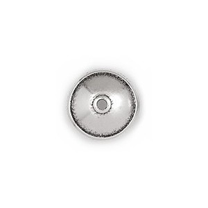 Coupelle lisse de 15mm en métal placage argent avec trou de 1.7mm