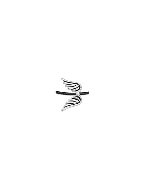 Perle ailes d'ange de 15mm en métal placage argent