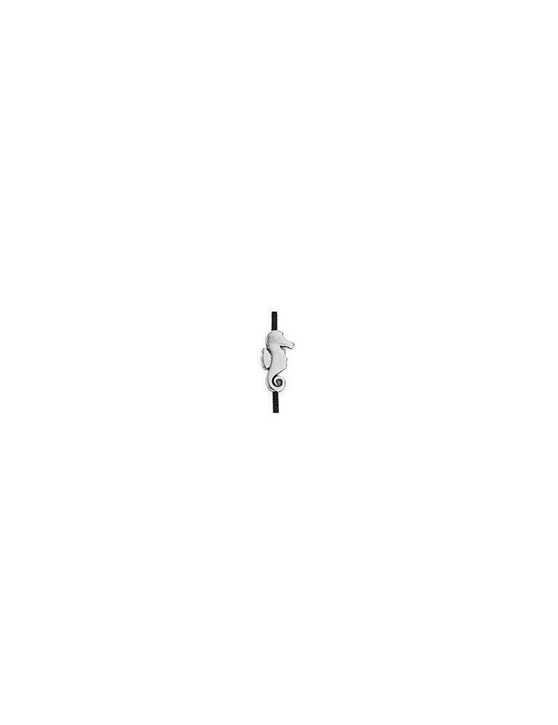 Passant hippocampe en placage argent avec un trou de 1.5mm