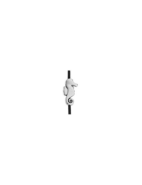 Passant hippocampe en placage argent avec un trou de 1.5mm