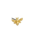 Boucle d'oreille abeille en métal couleur or avec fixation en métal