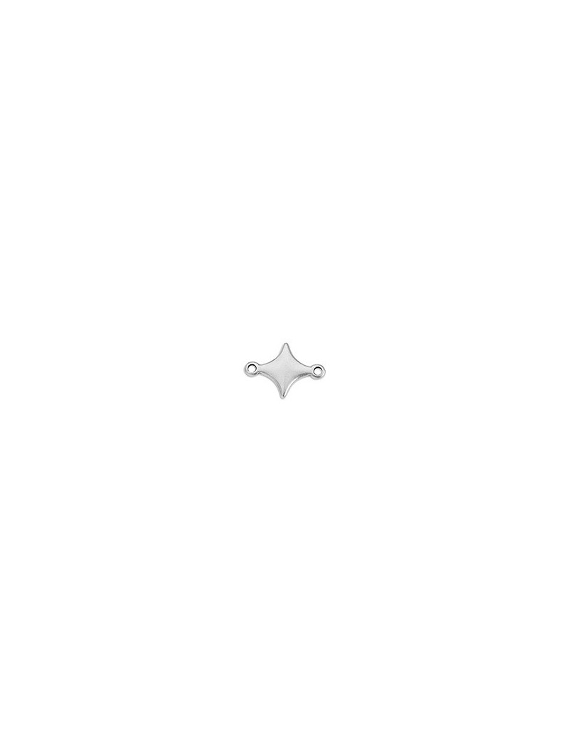 Intercalaire étoile scintillante lisse en placage argent à 2 accroches