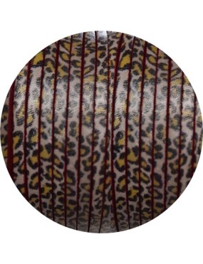 Cuir plat 3mm léopard fantaisie lilas pastel en vente au cm