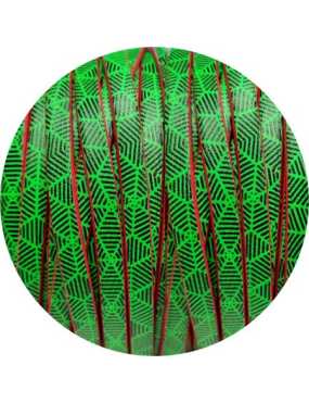 Cuir plat 5mm fantaisie vert imprimé toile d'araignée en vente au cm