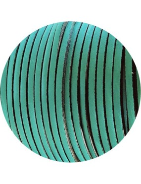 Cuir plat lisse de 3mm couleur vert bleu en vente au cm