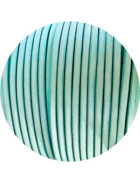 Cuir plat lisse de 3mm couleur vert bleu pastel en vente au cm