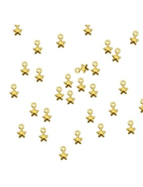 Lot de 10 petites étoiles dorées bombées de 5mm