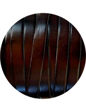 Cuir plat lisse de 10mm marron très foncé vendu au cm-Premium