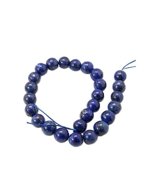 Fil de 19 perles ronde lapis lazuli de 10mm bleues