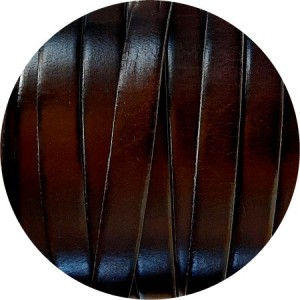 Cuir plat de 10mm marron très foncé vendu à la coupe au mètre-Premium