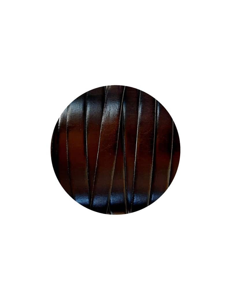 Cuir plat de 10mm marron très foncé vendu à la coupe au mètre-Premium