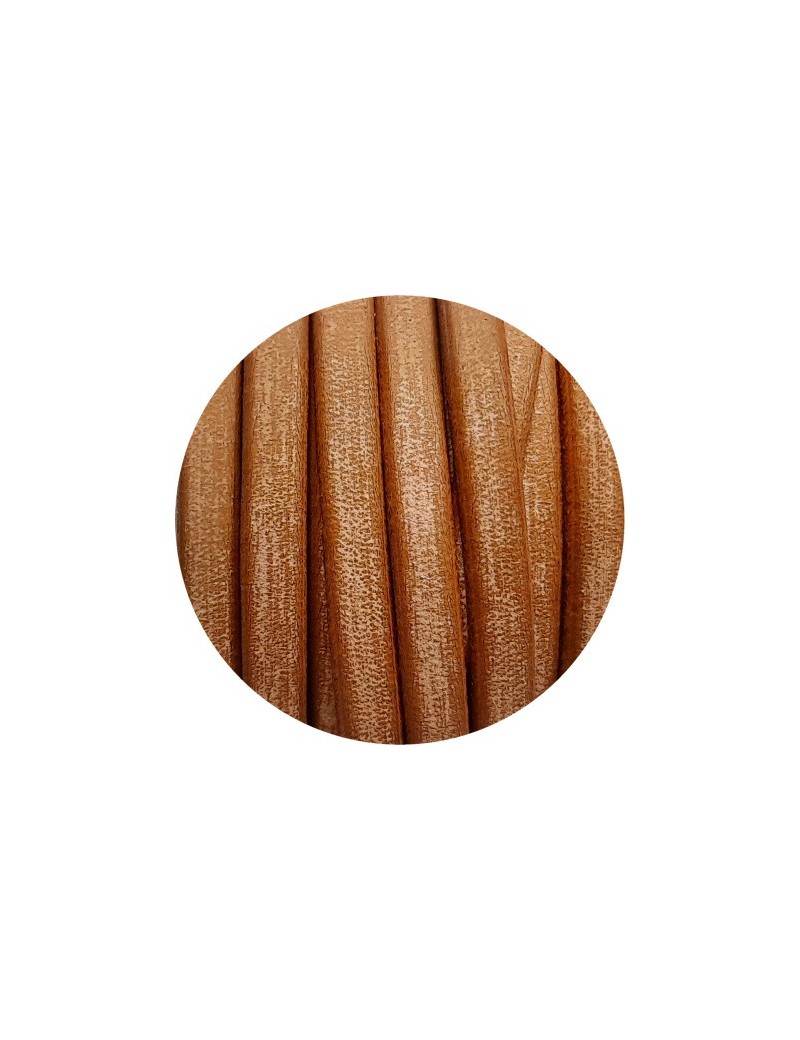 Cuir plat vintage 5mm couleur beige camel-vente au cm