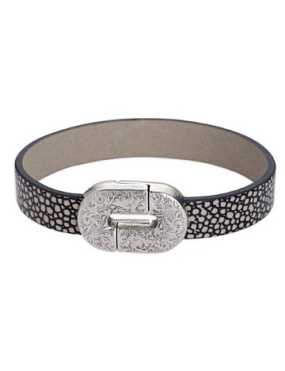 Fermoir magnétique ovale gravé pour cuir plat 10mm pour un bracelet tendance