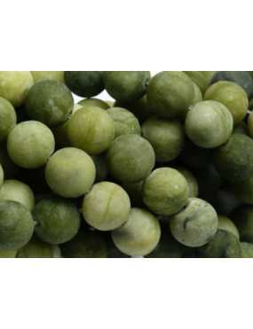 Fil de 45 perles rondes jade de Taiwan de 8mm tons verts effet givré