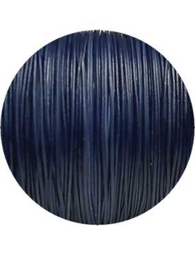 Cordon rond de cuir bleu foncé de 1mm-Espagne